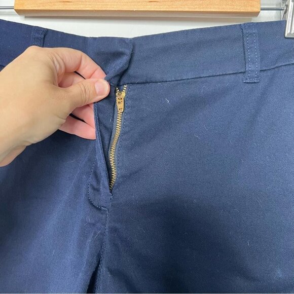 J Crew Womens Size 4 Stretch Chino Short Navy Blue FLAW Preppy Coastal Nautical - Picture 5 of 12